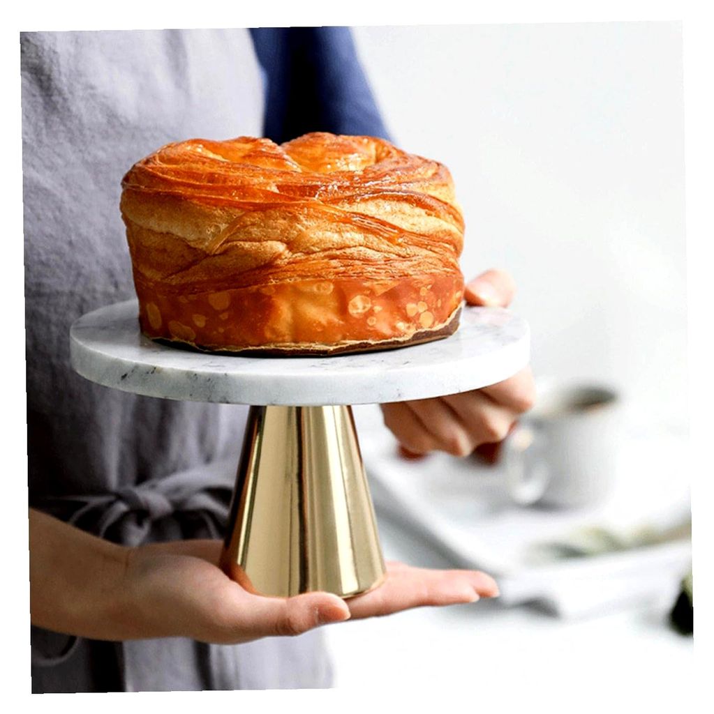 Marmortablett für Desserts und Schmuckaufbewahrung aus Marmor und Metall mit elegantem Design