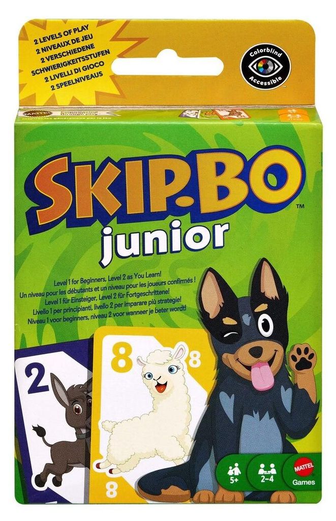 Mattel Games Skip Bo Junior Kartenspiel mit 2 Spielniveaus Produktbild 