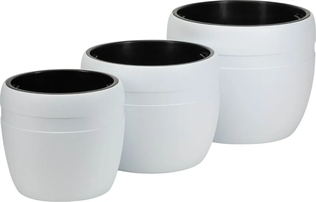 Pot de fleurs pour salon et terrasse - Grand Cache-pot blanc moderne - 9