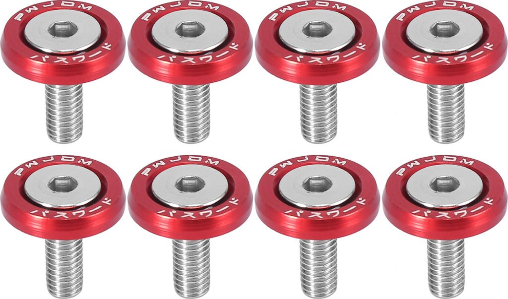 8 Stück Auto Motorrad Rot M6 Schnellspanner Stoßstange Unterlegscheibe Schraube Kofferraumklappe Aluminiumlegierung