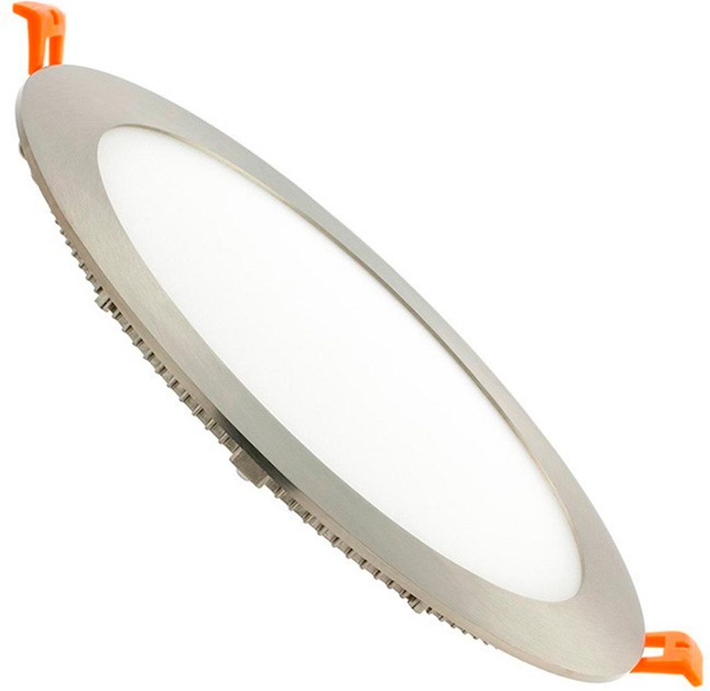 LED Einbaustrahler flach 18W Rund SuperSlim Schnitt Ø 205mm Silber 5000K Kaltweiß