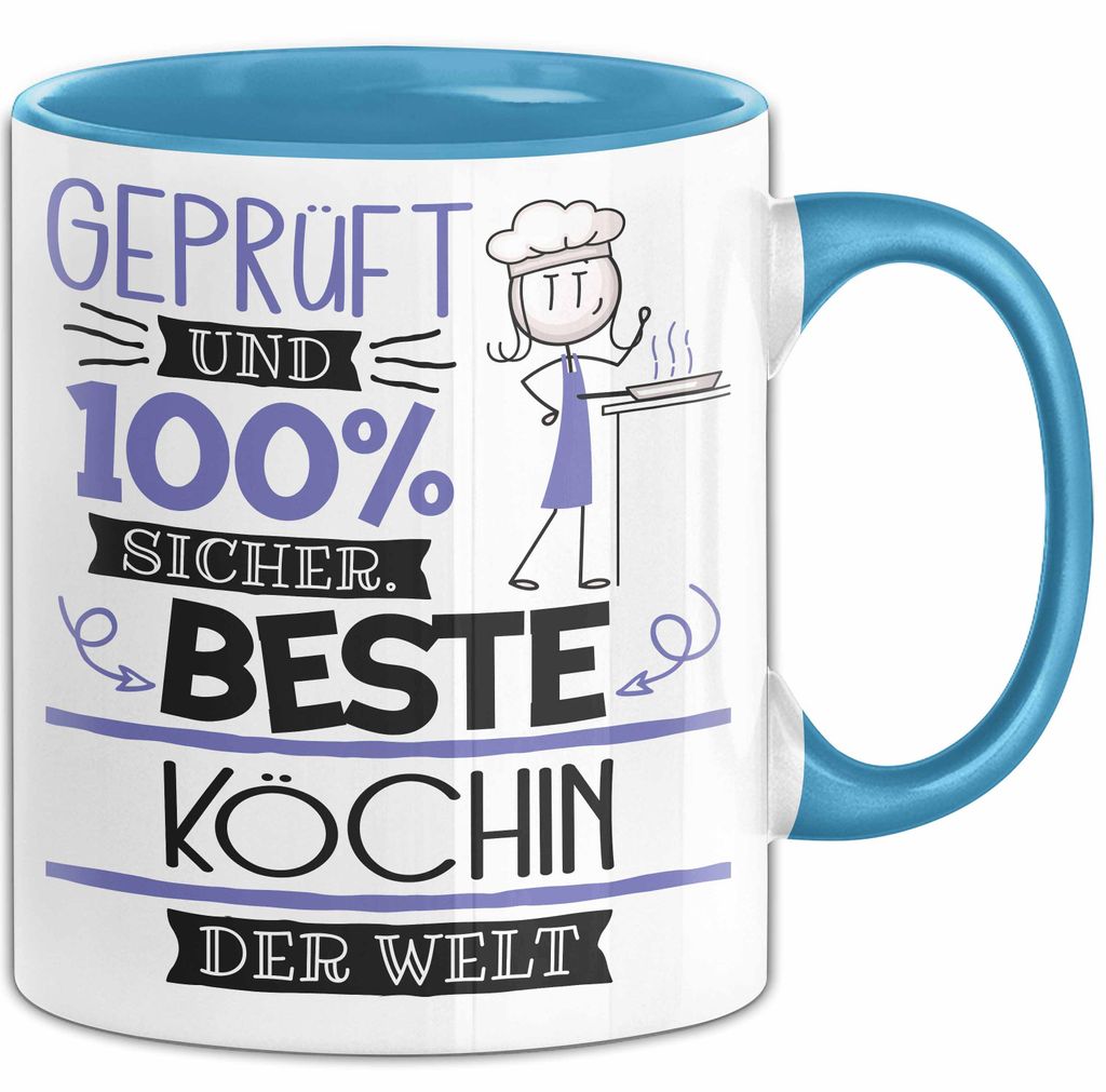 Beste Köchin Der Welt Tasse Geschenk für Eine Köchin Und Sicher Geschenkidee Geburtstag Weihnachten (Blau)