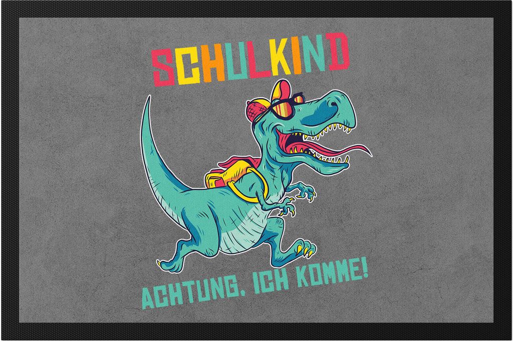 Schulkind Achtung Ich Komme Fußmatte  Einschulungsgeschenk Produktbild 