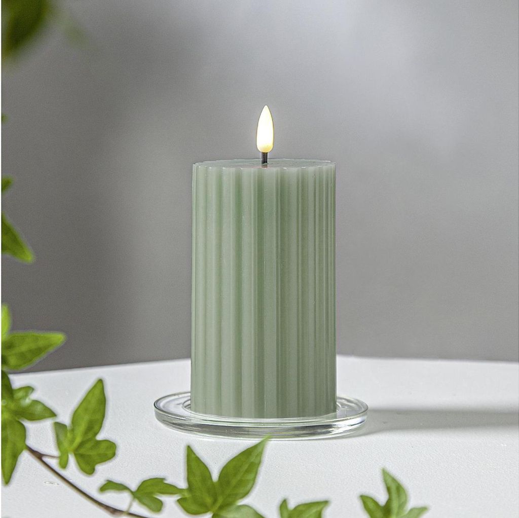 Szwedzka Świeca LED Woskowa Filarowa FLAMME STRIPE, Zdjęcie produktu 