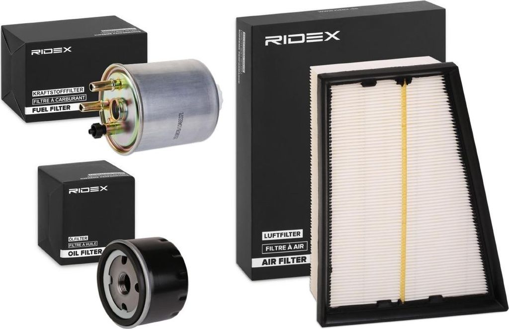 RIDEX Filterset Inspektionspaket Filtersatz für RENAULT KANGOO Express (FW0/1) KANGOO / GRAND KANGOO (KW0/1) LAGUNA III (BT0/1) KANGOO BE BOP (KW0/1)