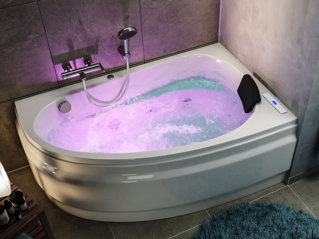 Langeck Whirlpool Stardust 150x95 rechts Germany 22 Düsen ohne Armatur : Ohne Armaturen Varianten: Ohne Armaturen