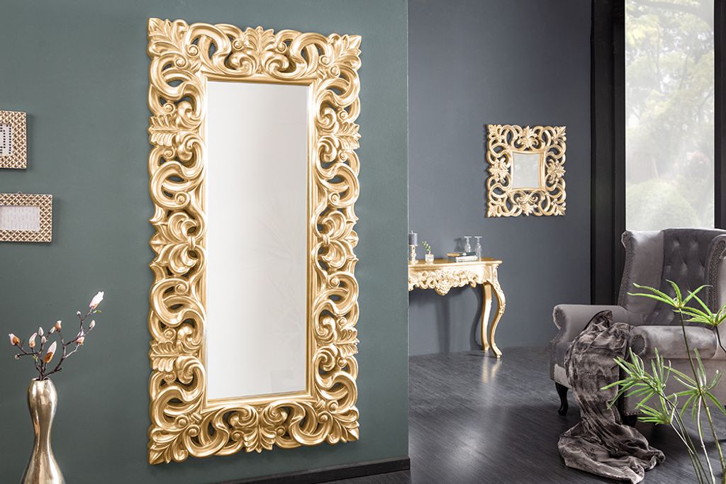 Großer Barock Design Spiegel VENICE gold antik 90x180cm Produktbild 2