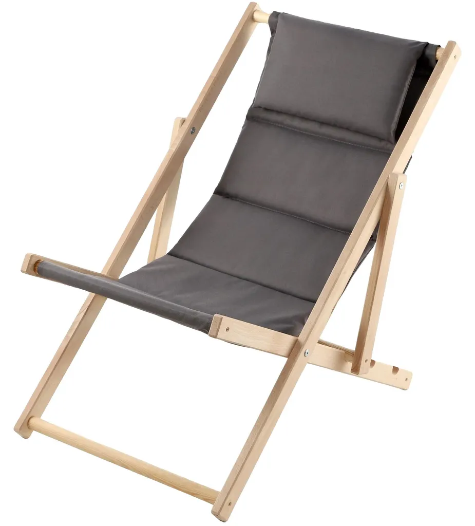 Chaise de plage ergonomique contre le mal de dos - Hêtre massif 120kg