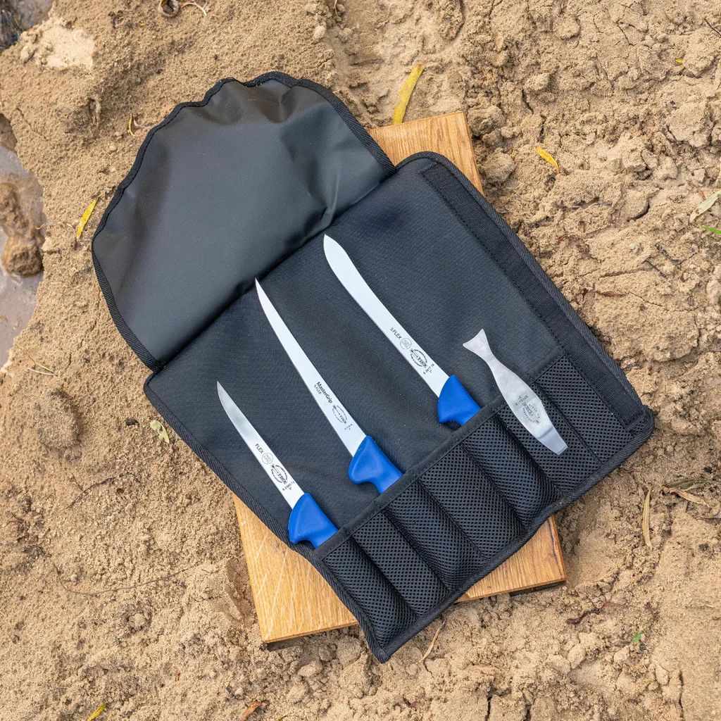 Sac de rangement DICK Angler bleu en textile robuste avec 4 compartiments
