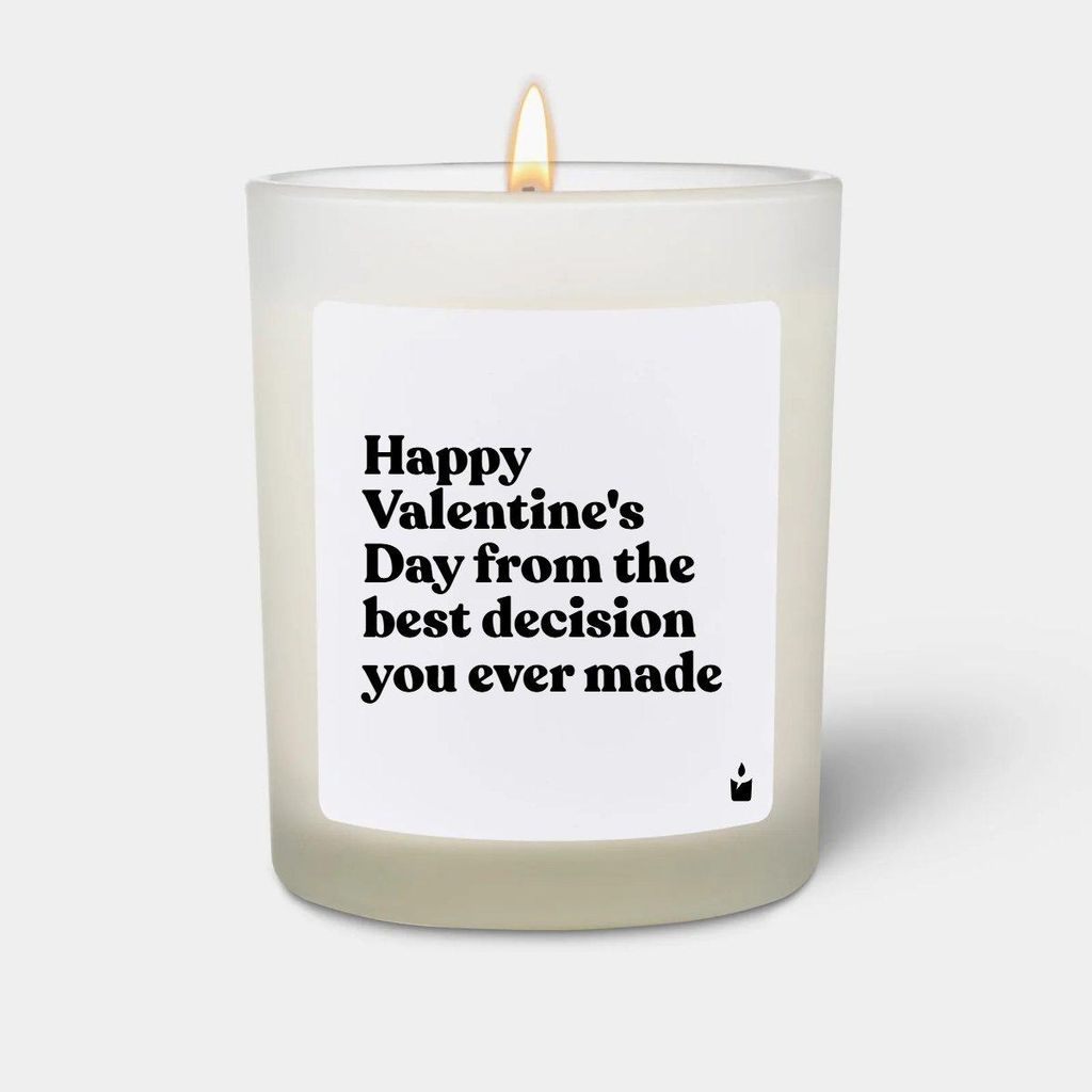 ChattyCandles Duftkerze Weiss Flowery Happy Valentine's Day from the best decision you ever made