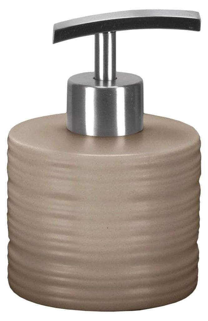 Sahara Seifenspender, modern, matte Basalt-Optik, Rillen, nachfüllbar, 250 ml, 80x80x125 mm