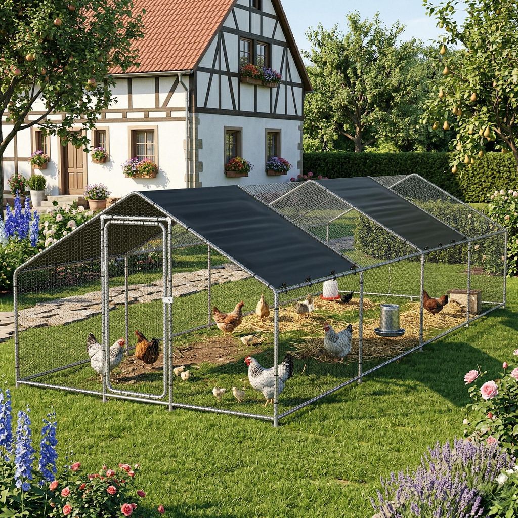 Volný výběh „Wels“ se 2 slunečními stříškami z ocelového Obrázek produktu 