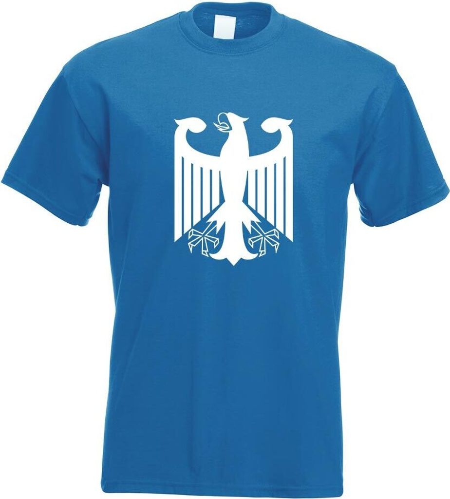 Kiwistar - T-Shirt - royal - Bundeswappen Deutschland o. Rahmen Motiv Bedruckt Funshirt Design Print - mit Motiv Bedruckt - Funshirt Design - Sport...