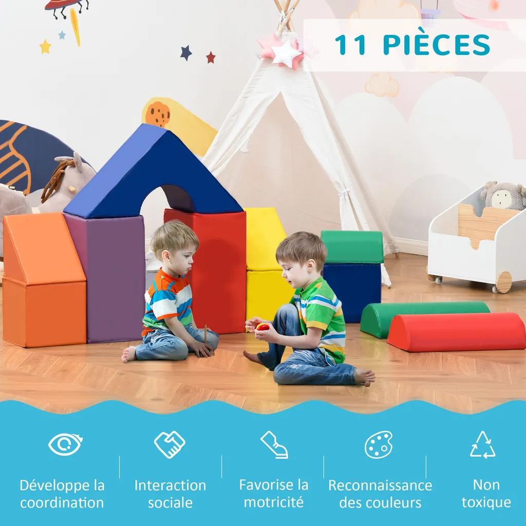 Blocs de construction en mousse EPE, parcours bébé 11PCS éducatif