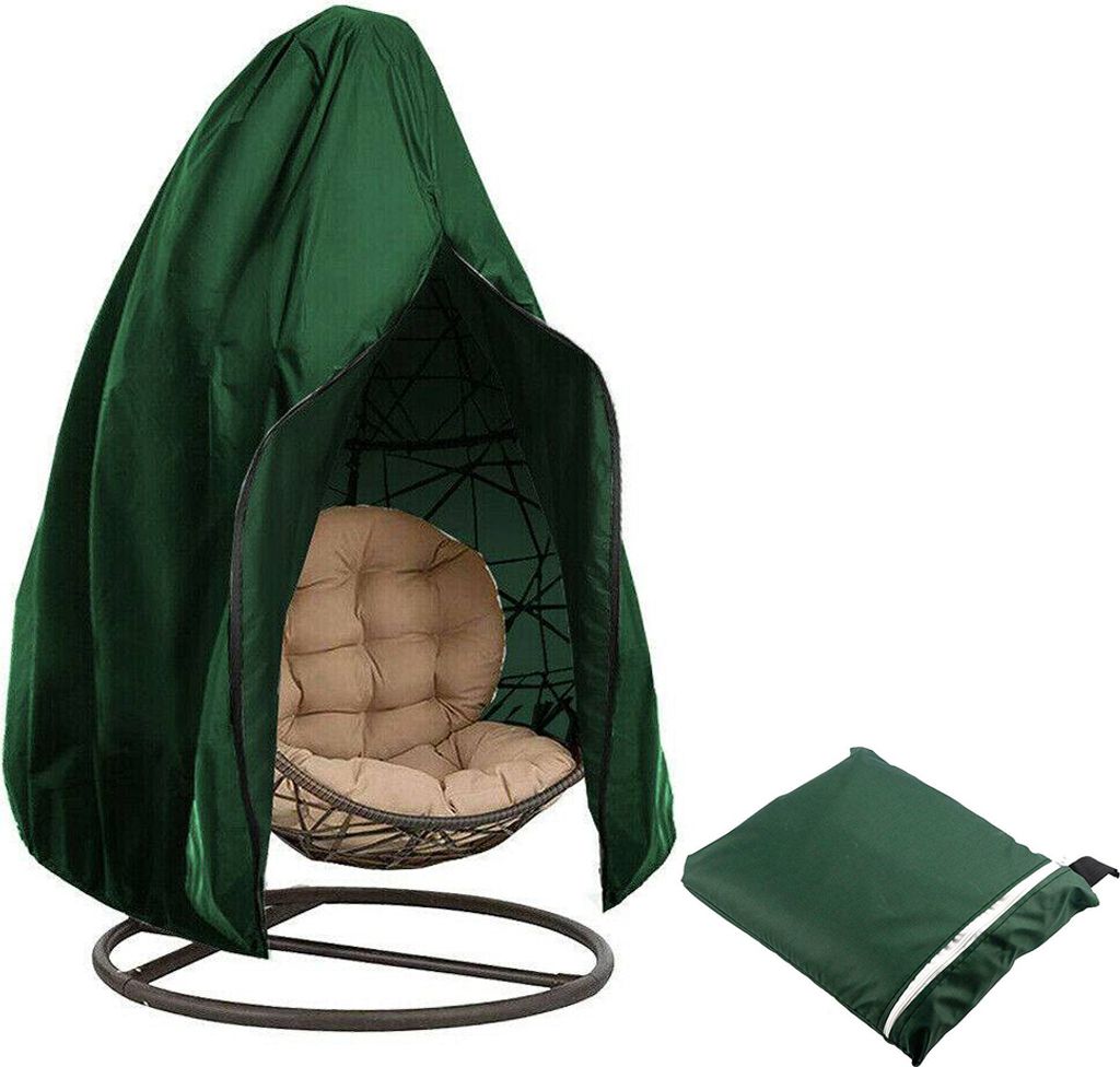 190x115cm Hängesessel Schutzhülle Outdoor Wasserdicht Gartenmöbel Abdeckung für Hängesessel mit Gestell Hängeschaukel Hängekorb, Farbe: Grün