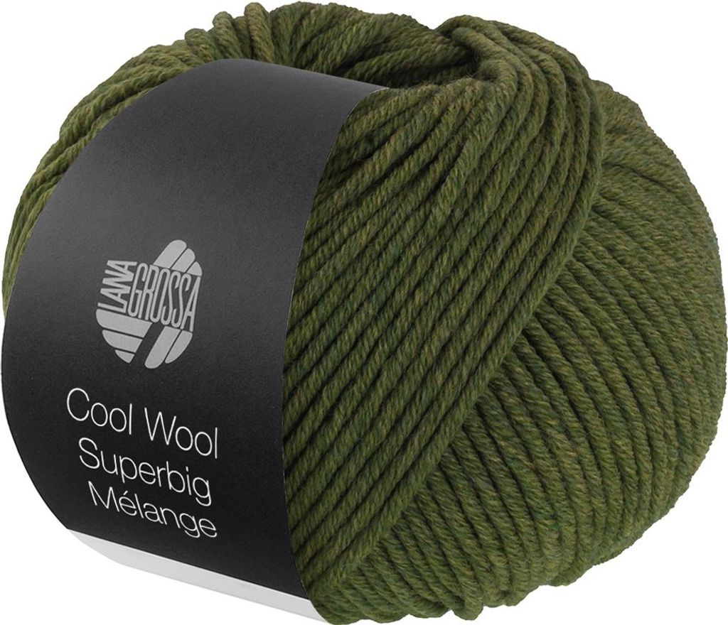 Lana Grossa - Cool Wool Superbig Melange 0212 oliv meliert