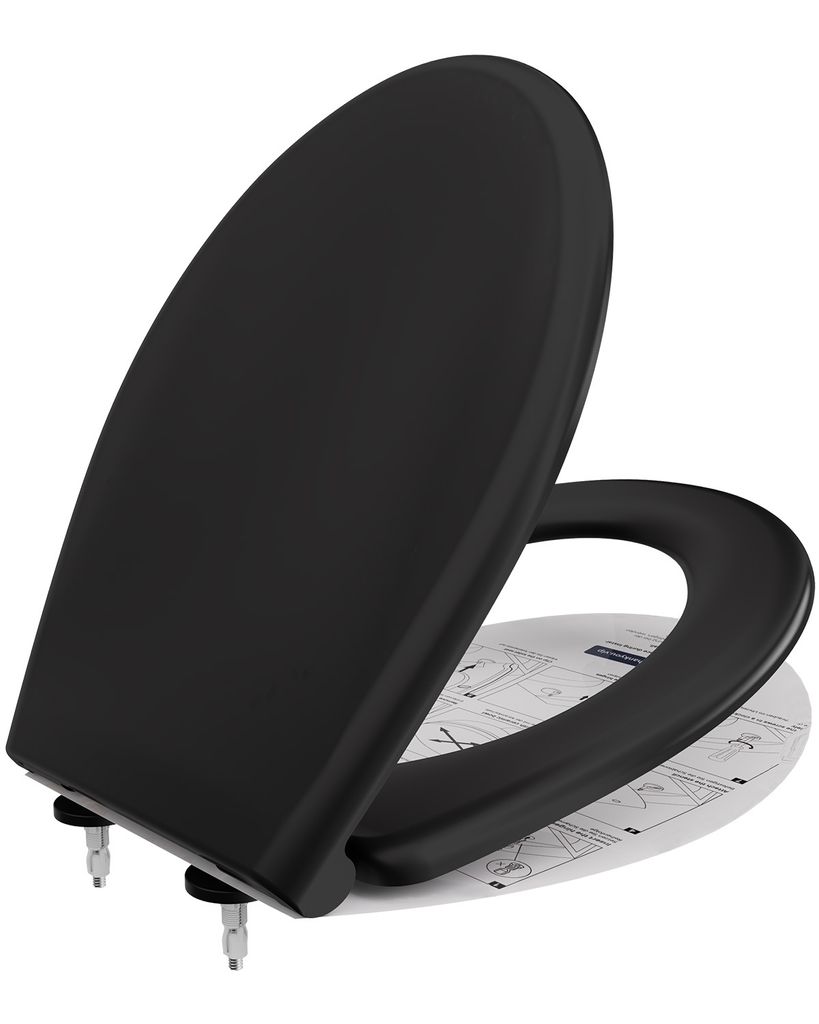 CECIPA Toilettendeckel Oval Wc Sitz mit Absenkautomatik und Quick Release Funktion Antibakteriell Klobrille Toilettensitz Klodeckel