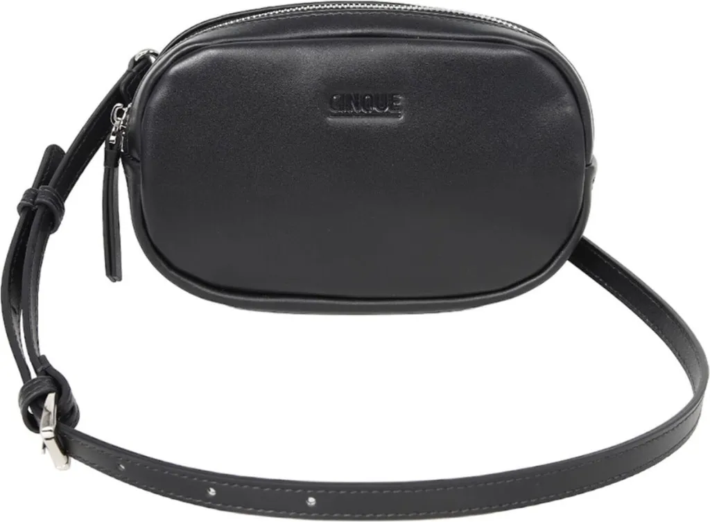 CINQUE Pelle borsa a tracolla borsa da sera Diane Crossbag Black nero