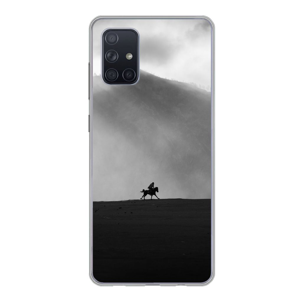 MuchoWow Handyhülle Schutzhülle Hülle für Samsung Galaxy A51 Pferd - Licht - Berg Silikon Softcase Handy Hülle - Schutzabdeckung