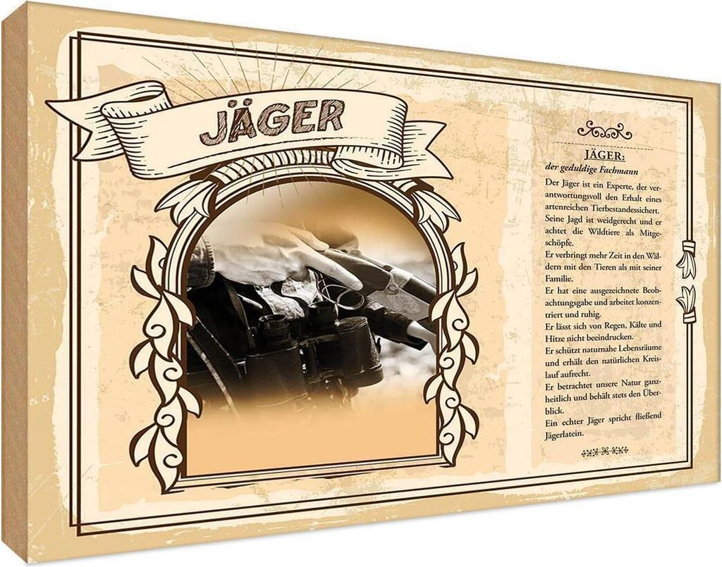 vianmo Holzschild 12x18 cm Jäger Beruf Arbeit