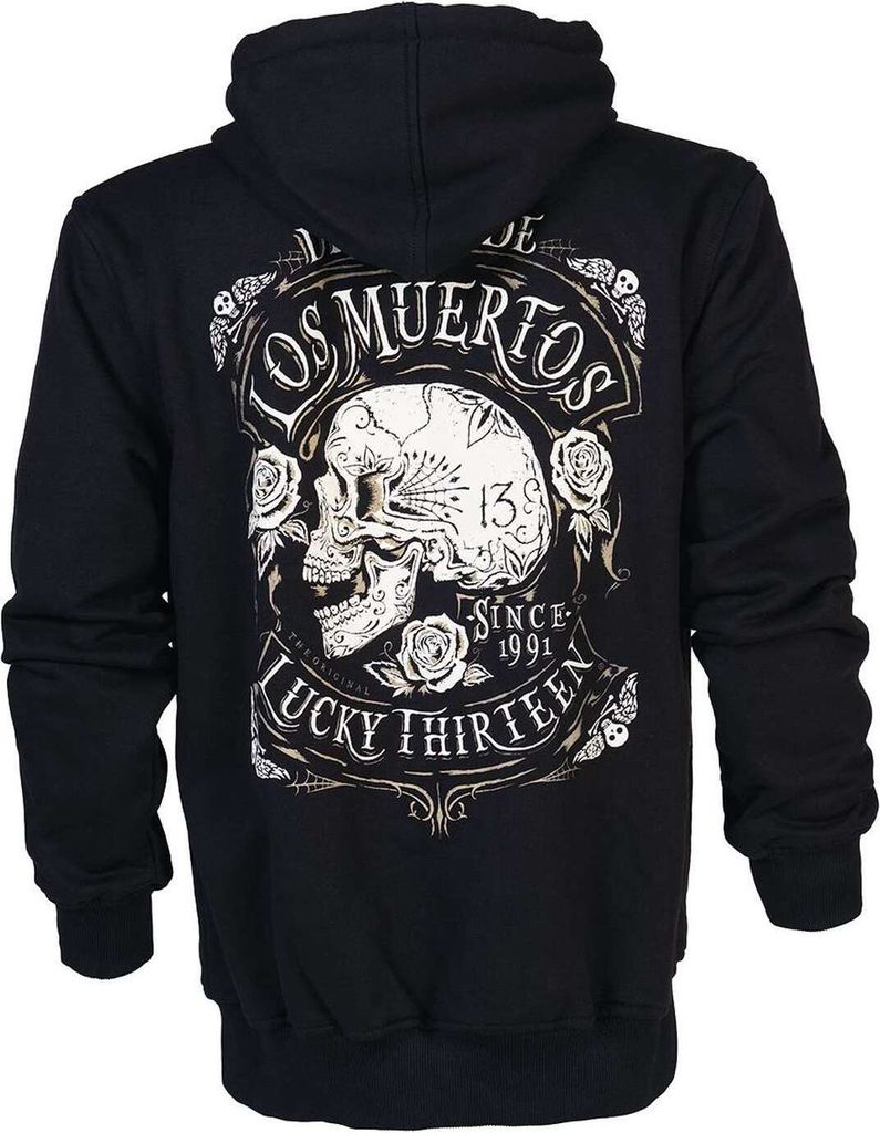 Lucky 13 Kapuzenjacke Herren Dead Skull schwarz L