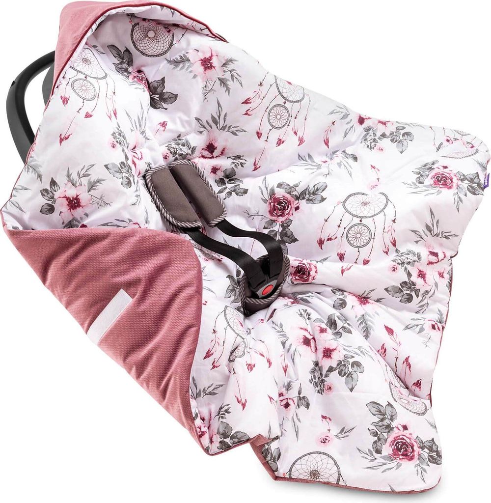 JUKKI® Baby EINSCHLAGDECKE 90x90 cm SAMT mit Kapuze [Summer Produktbild 2
