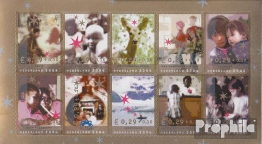 Briefmarken Niederlande 2004 Mi 2254-2263 Zehnerblock (kompl.Ausg.) postfrisch Wohlfahrt Hilfsorganisation