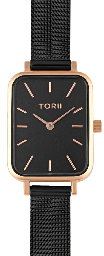 Montre femme noire TORII R20BS.BR cadran fin et style ultra fashion