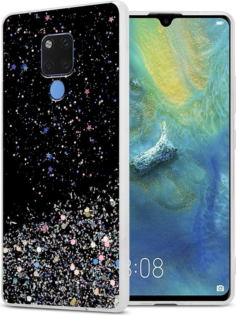 Verco Cover Glitterata Per Huawei Mate 20 – Custodia In Silicone TPU Rosa, Elegante E Antiscivolo - 2