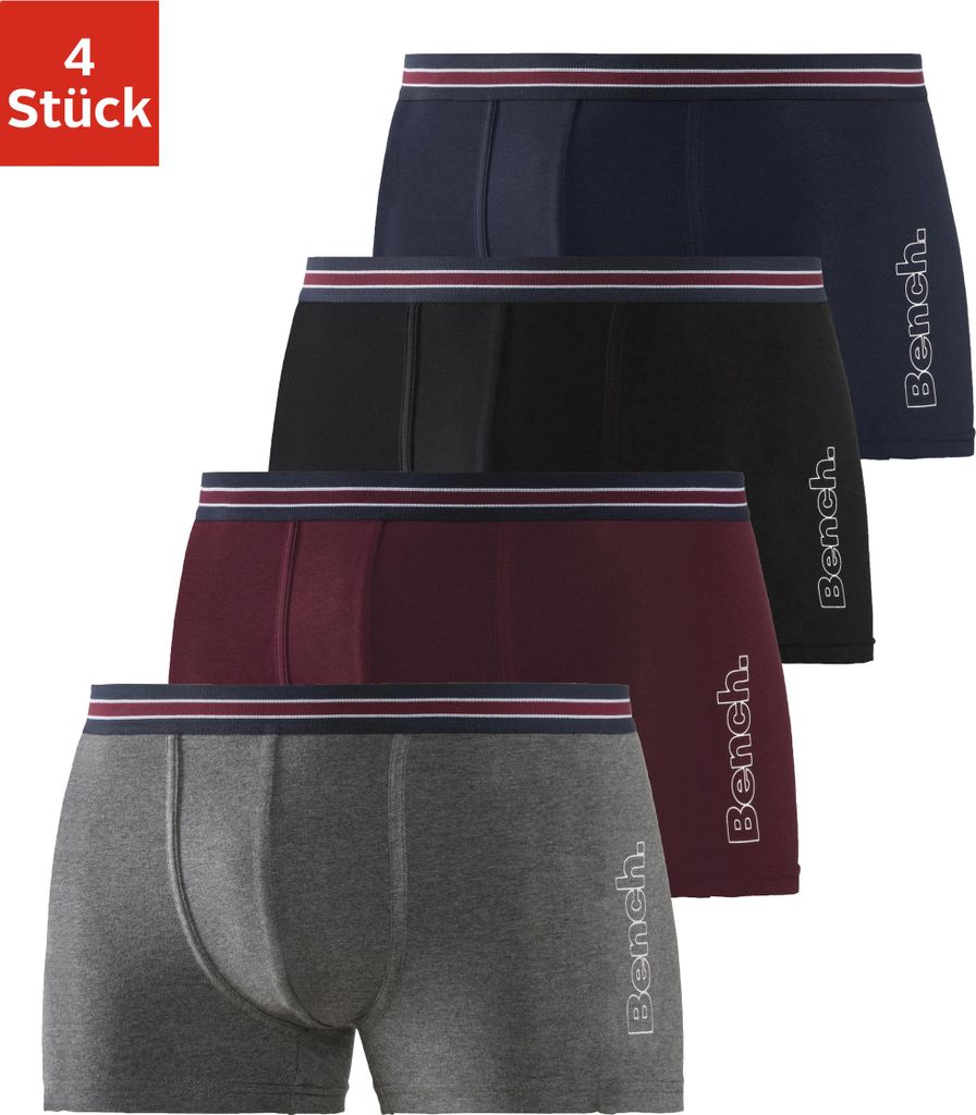 Bench Boxer 4 -teilig bordeaux, schwarz, anthrazit-meliert, navy Größe M