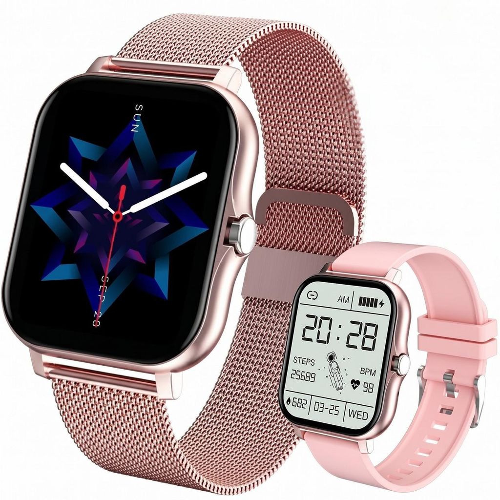 Smart Uhr AN-40479 - Rosa | Elegante Fitnessuhr mit Bluetooth-Funktionen KP40479