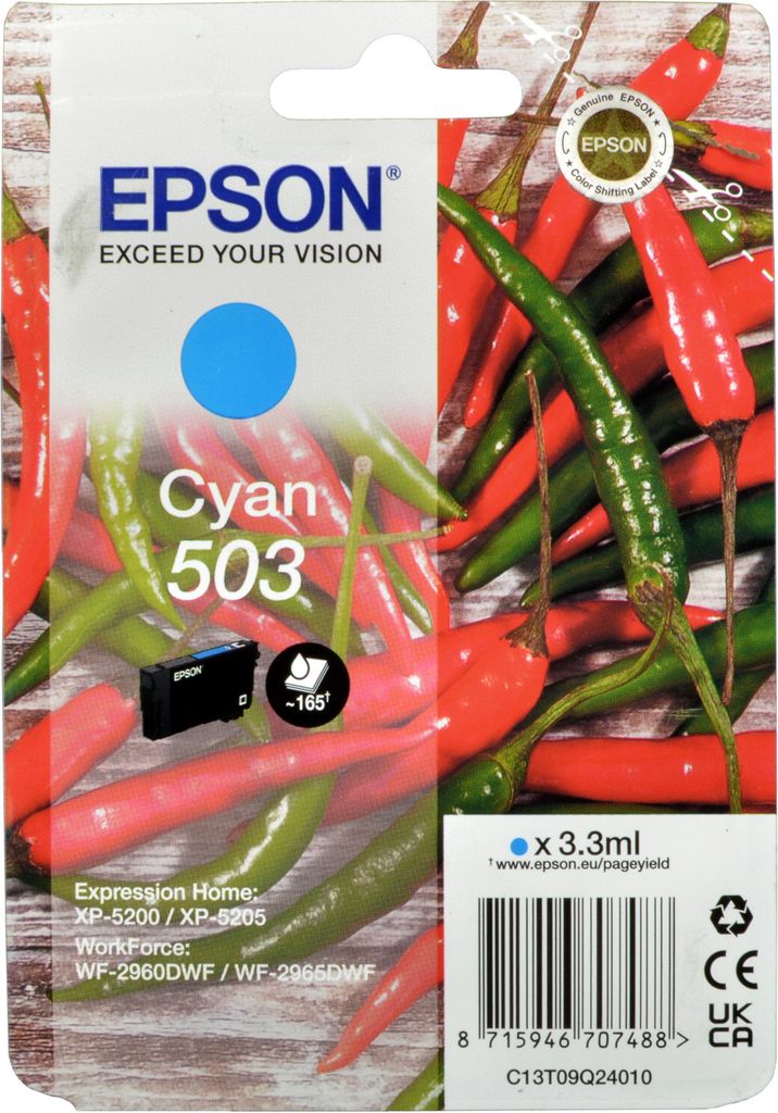 Original Epson Tintenpatrone 503 Blau Cyan Produktbild 