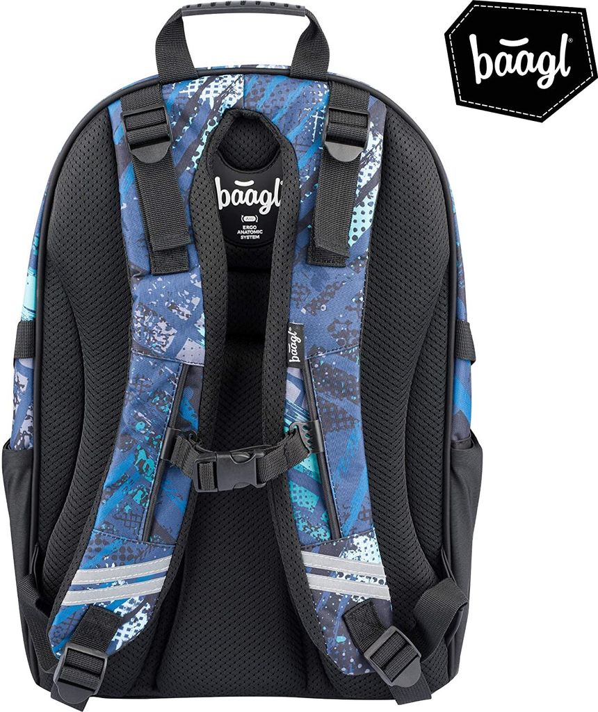Baagl Schulrucksack für Jungen Teenager - Skateboard Produktbild 3