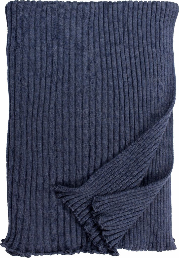 Eagle Products Schal Wollschal Stola Schultertuch denimblau 65 x 180 cm aus 100% superfeiner Wolle gestrickt