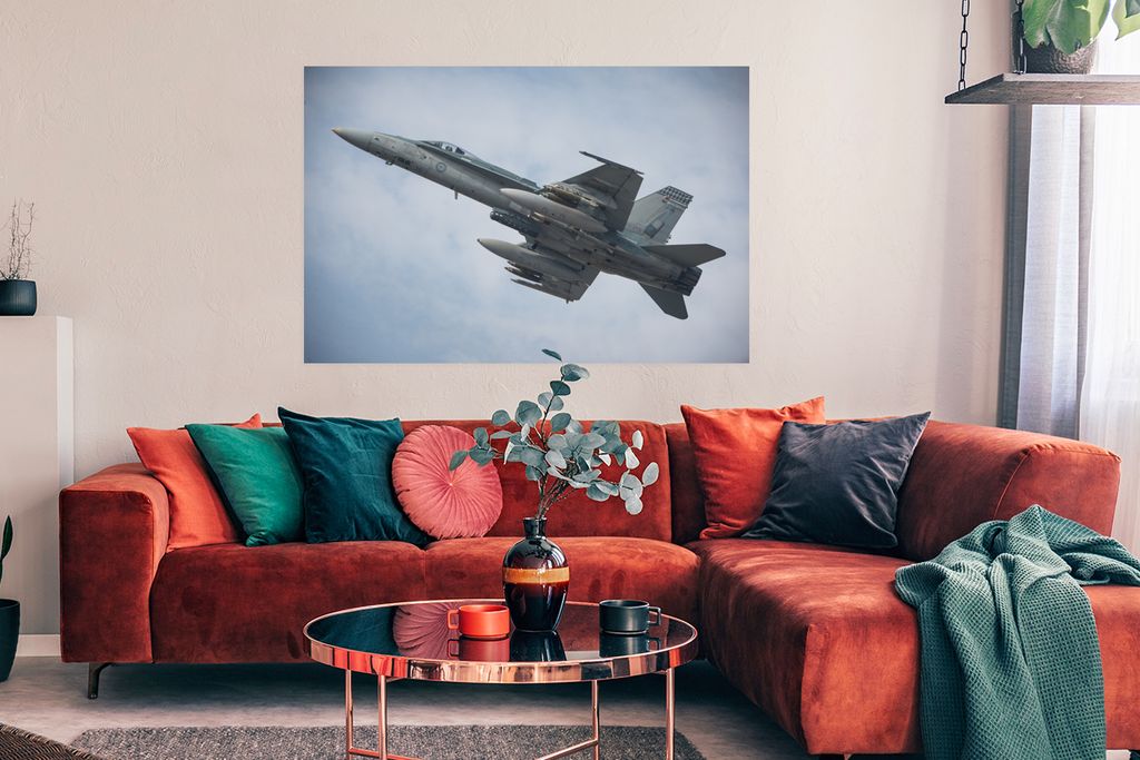 MuchoWow Poster Flugzeug - Düsenjäger - Tarnung 120x80 cm - Bilder