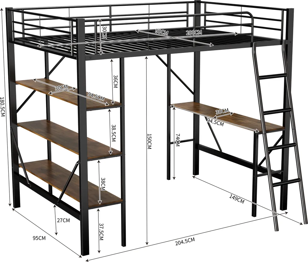 Lit combiné bureau et rangement pour optimiser une petite chambre ado