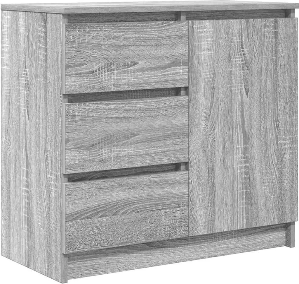 SYFAX Sideboard Grigio Sonoma 71x35x65 cm | Struttura Rinforzata