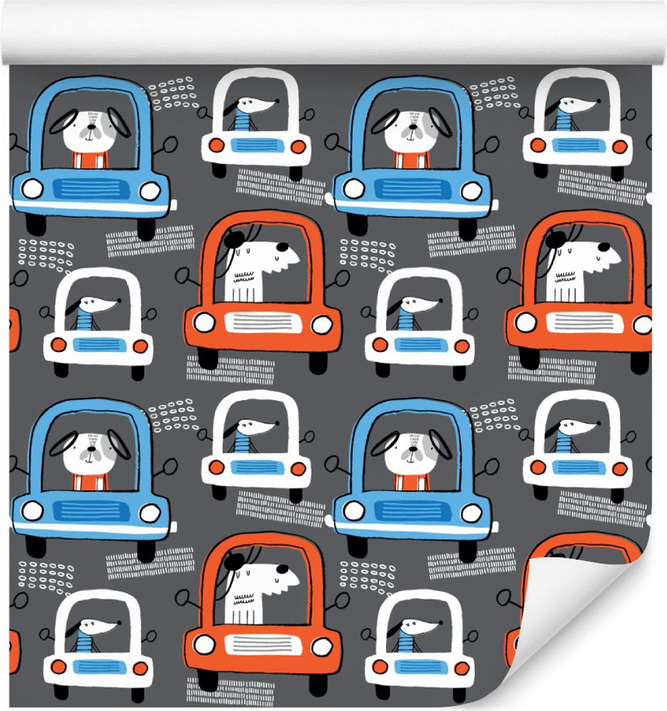10m VLIES TAPETE Rolle Kinderzimmer Autos Stadt Tiere Hunde Kreise XXL