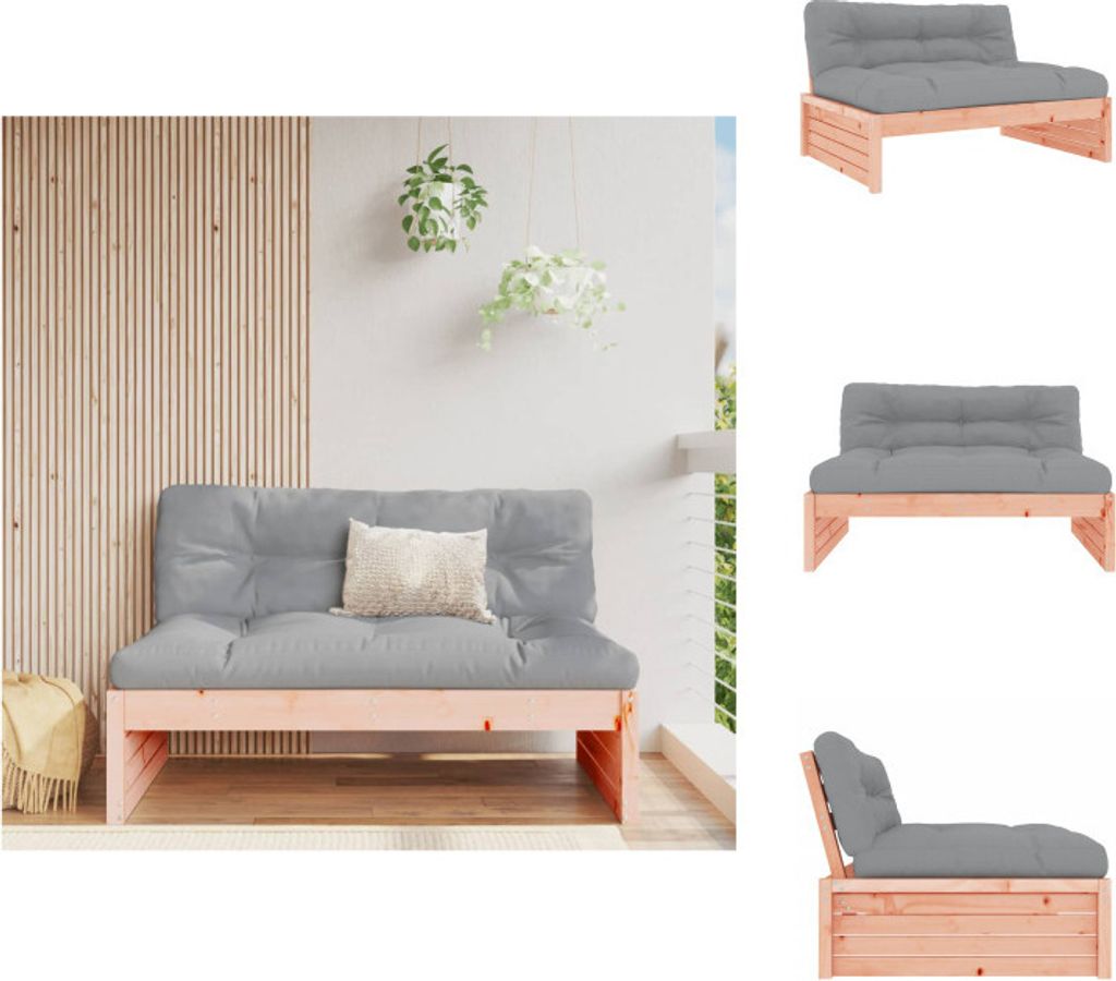 vidaXL Mittelsofa 120x80 cm Massivholz Douglasie - Gartensofaelemente