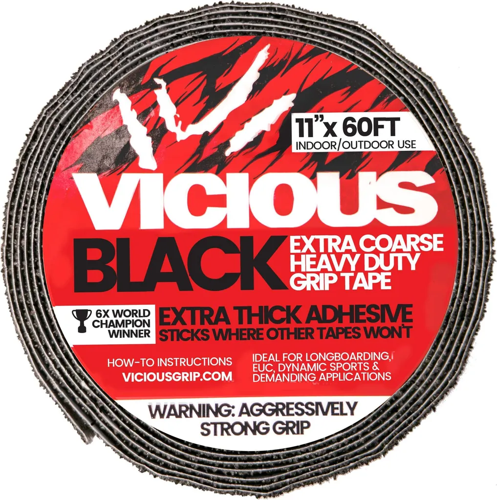 Vicious Griptape Roll Black - Grip Sk8 Ultra Adhésif et Très Résistant
