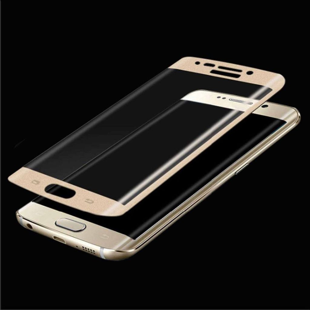 Samsung Galaxy S6 Edge 3D Panzer Glas Folie Display Schutzfolie Hüllen Case Gold