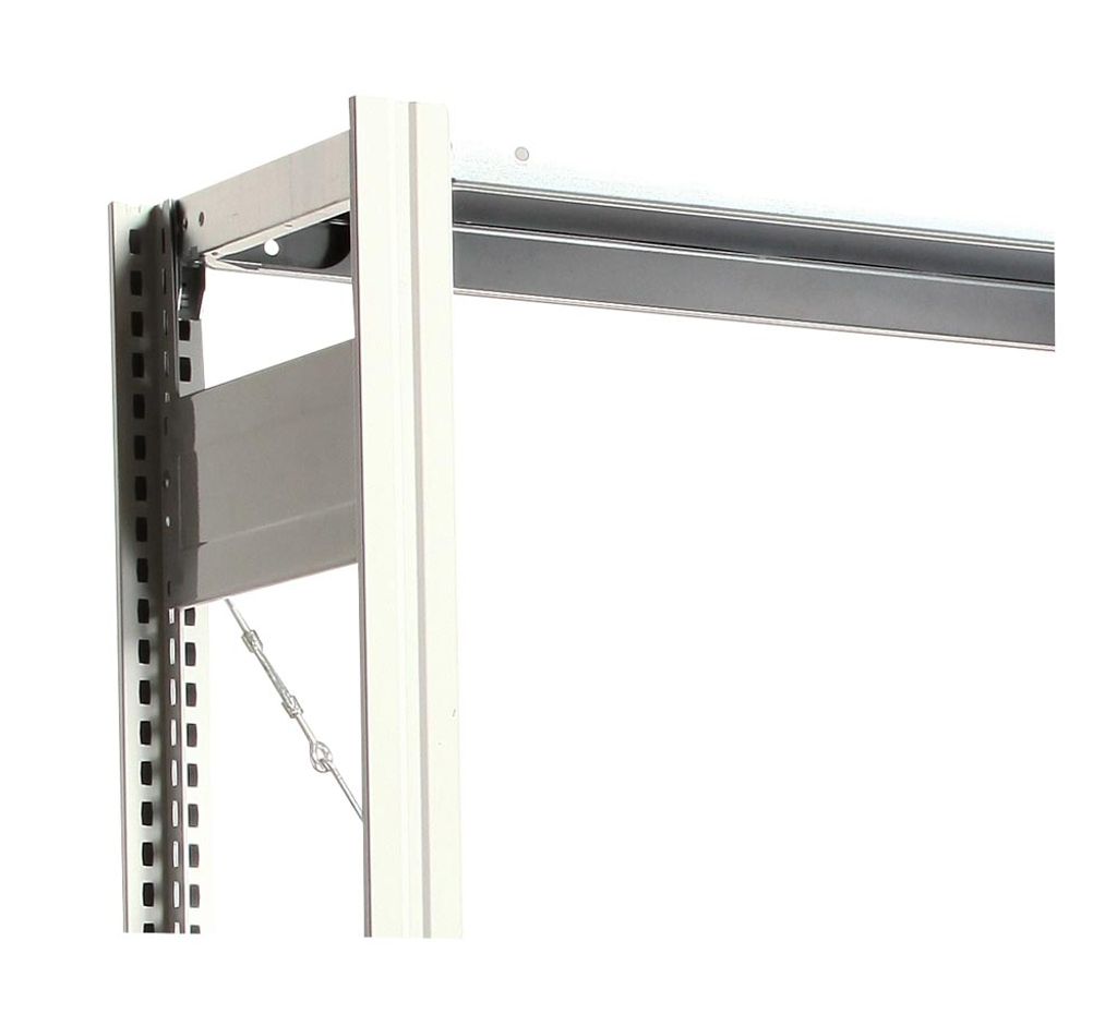 Fachbodenregal mit Tiefenriegel - 150 kg - 2.000 x 875 x 600 mm (HxBxT) - Anbauregal - Rahmen lichtgrau - Böden verzinkt - BERT