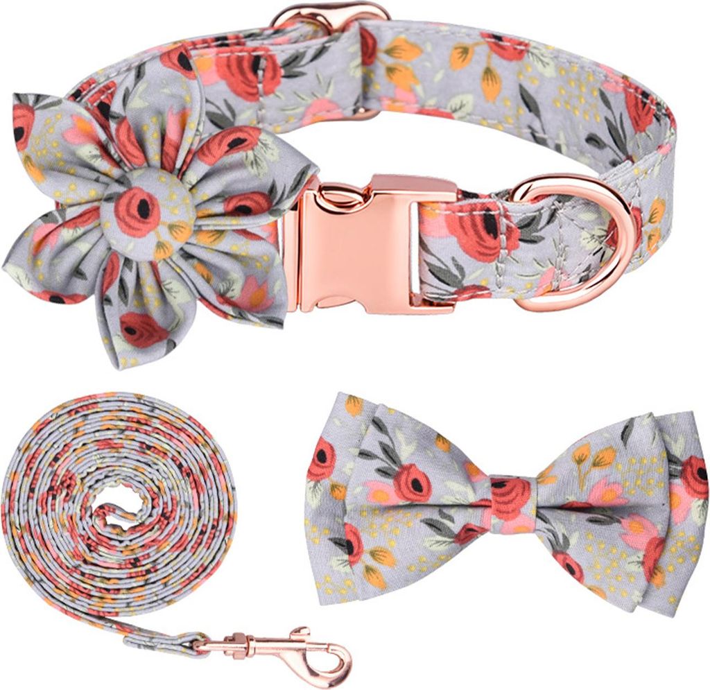 Blumen-Halsband für Haustiere, Baumwolle S Größe, Sonnenblumen & Gänseblümchen Druck, Atmungsaktiv & Weich, Für Hunde & Katzen