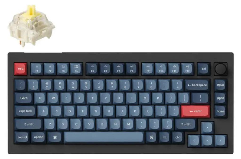 Keychron V1 Max, 75%, Przewodowy i Bezprzewodowy, USB + RF Zdjęcie produktu 