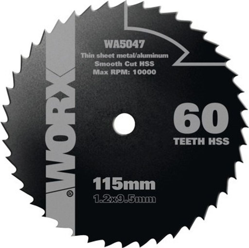 Kreissägeblatt Ø 115x9,5 mm Worx Z 60 W-Zähne
