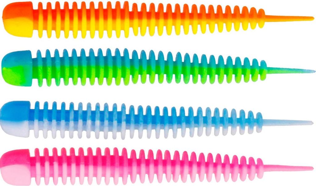 Kinetic Wriggly 7,5cm 2,1g Garlic -10 Gummiköder, Farbe:Baby Blue / White