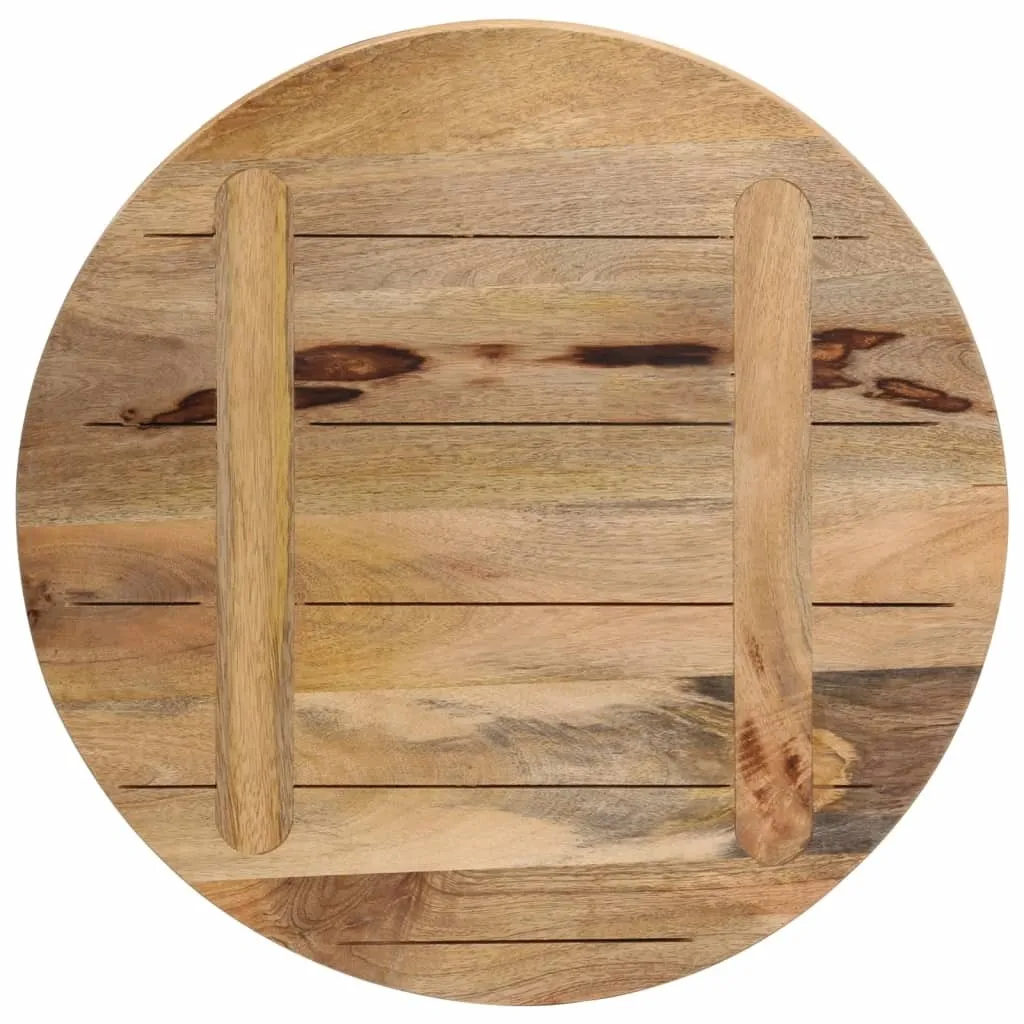 Piano Rotondo Legno Mango Massiccio Grezzo 60cm - Arredo Boho Chic - 5