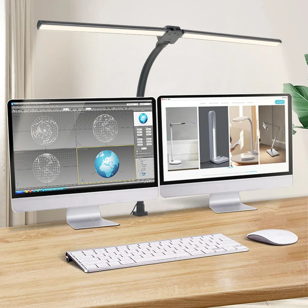 Lampe de bureau LED 24W 80cm dimmable avec pince de fixation noire