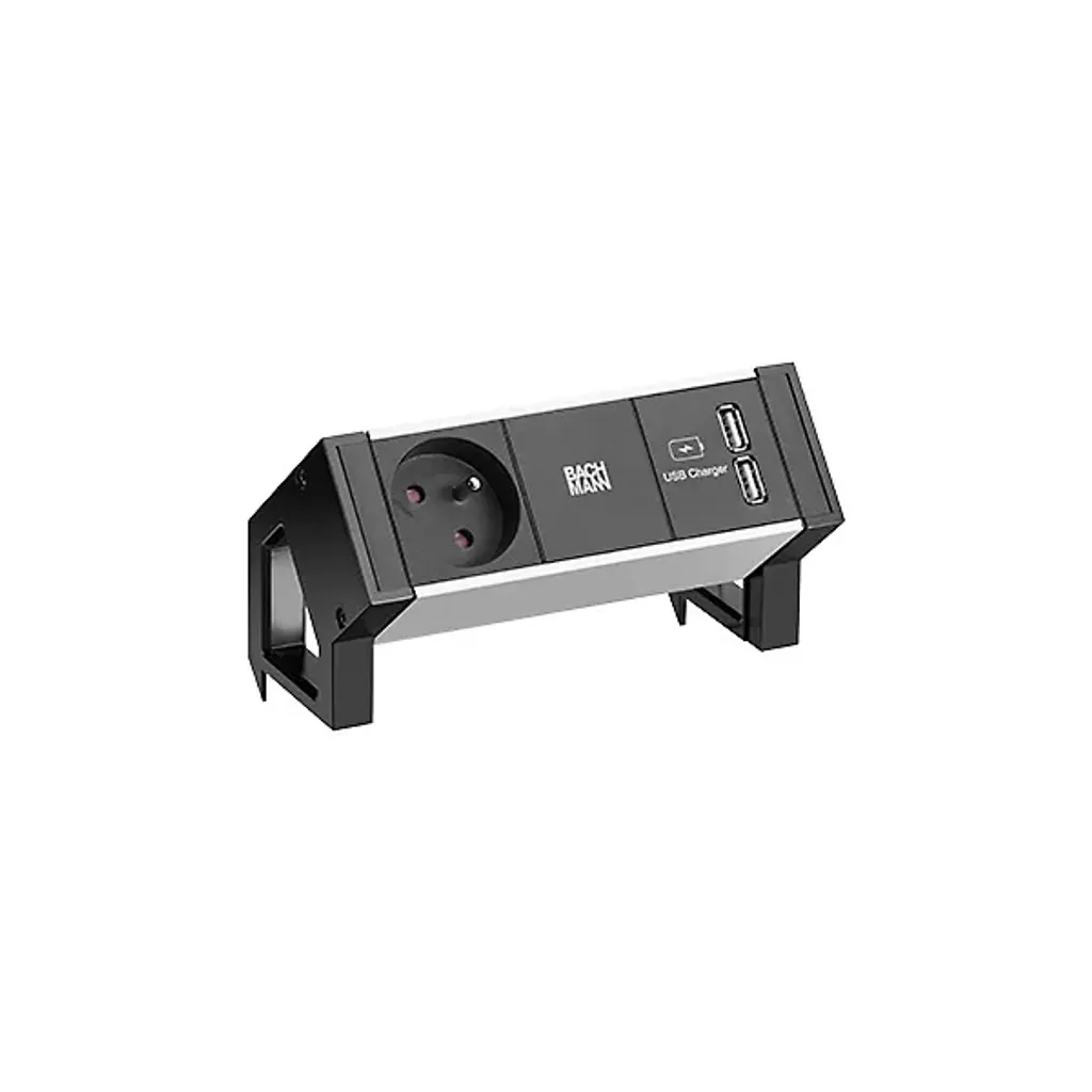 Multiprise de Surface Bachmann DESK2 Idéale pour Bureau et Télétravail