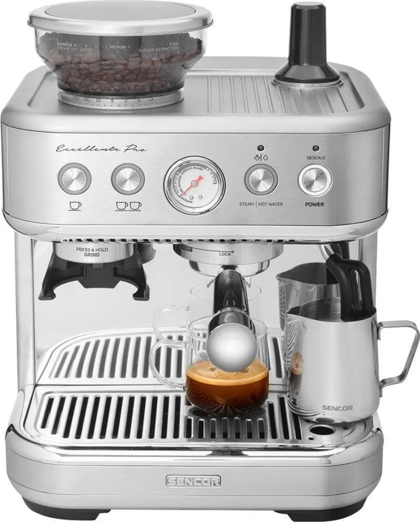 Espresso SENCOR SES 6010SS avec Broyeur Intégré et Pression 15 Bars